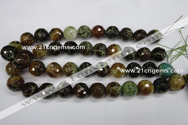 CAG4848 15 inches 20mm faceted round dragon veins agate beads