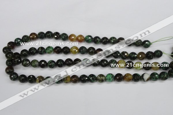 CAG4853 15 inches 10mm faceted round dragon veins agate beads