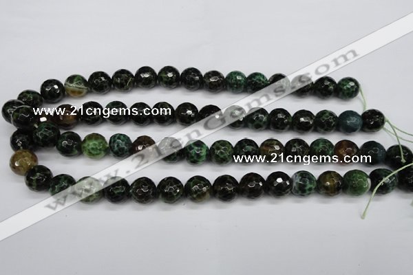 CAG4854 15 inches 12mm faceted round dragon veins agate beads