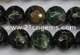 CAG4856 15 inches 16mm faceted round dragon veins agate beads