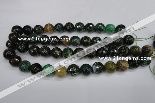 CAG4856 15 inches 16mm faceted round dragon veins agate beads