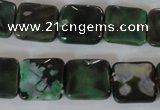 CAG4871 15 inches 14*14mm faceted square fire crackle agate beads