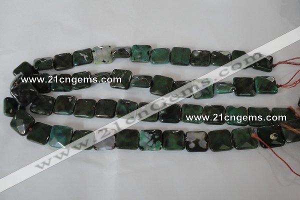 CAG4871 15 inches 14*14mm faceted square fire crackle agate beads