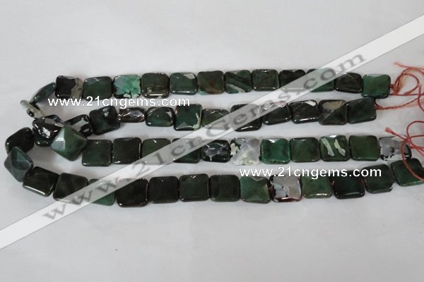 CAG4876 15 inches 14*14mm faceted square fire crackle agate beads