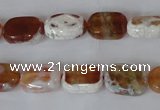 CAG4879 15 inches 10*14mm faceted rectangle fire crackle agate beads