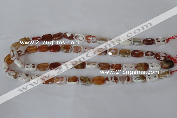 CAG4879 15 inches 10*14mm faceted rectangle fire crackle agate beads