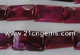 CAG4880 15 inches 13*18mm faceted rectangle fire crackle agate beads