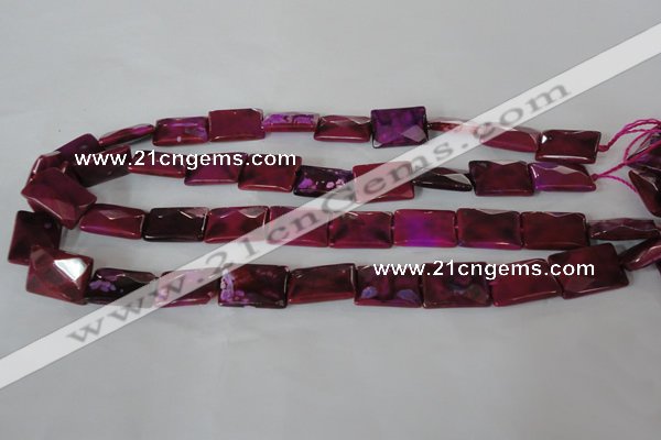 CAG4880 15 inches 13*18mm faceted rectangle fire crackle agate beads