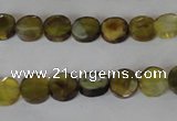 CAG4890 15 inches 8mm faceted coin fire crackle agate beads