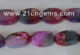 CAG4894 15 inches 10*14mm faceted oval fire crackle agate beads