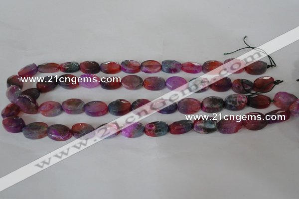 CAG4894 15 inches 10*14mm faceted oval fire crackle agate beads