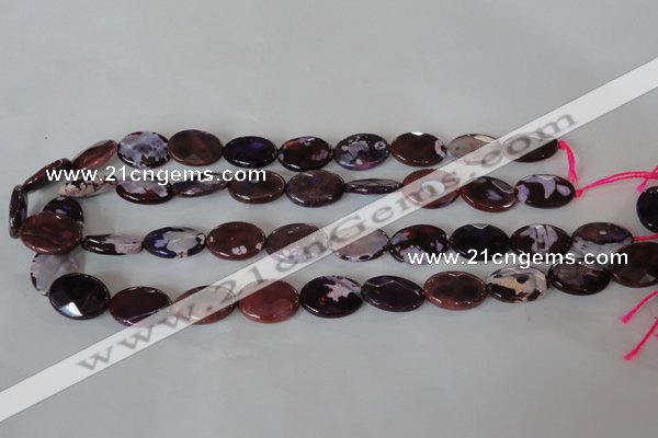 CAG4896 15 inches 13*18mm faceted oval fire crackle agate beads