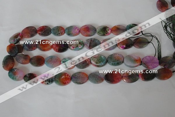 CAG4897 15 inches 13*18mm faceted oval fire crackle agate beads