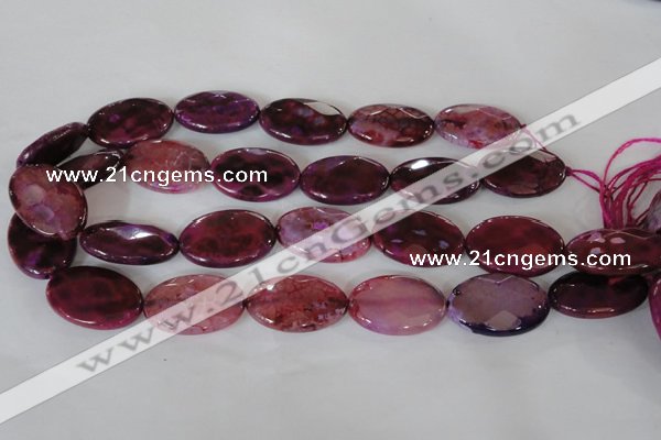 CAG4899 15 inches 20*30mm faceted oval fire crackle agate beads