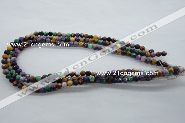 CAG4900 15.5 inches 6mm faceted round dyed white agate beads