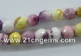 CAG4901 15.5 inches 8mm faceted round dyed white agate beads