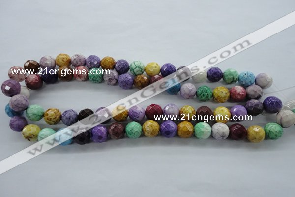 CAG4903 15.5 inches 12mm faceted round dyed white agate beads