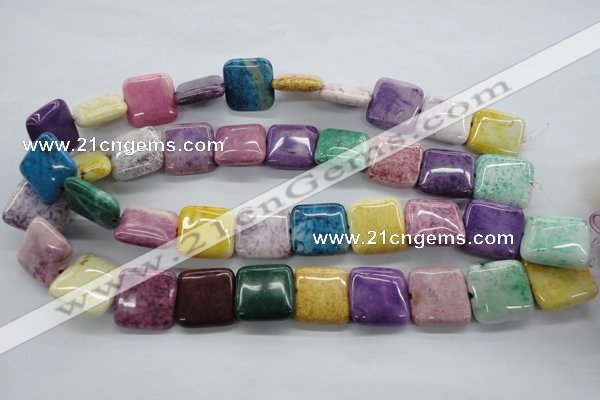 CAG4912 15.5 inches 20*20mm square dyed white agate beads