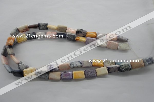 CAG4927 15.5 inches 10*14mm rectangle dyed white agate beads