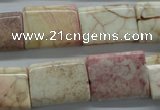 CAG4928 15.5 inches 16*20mm rectangle dyed white agate beads