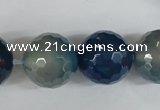 CAG5008 15.5 inches 18mm faceted round agate gemstone beads wholesale