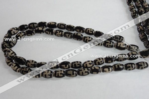 CAG5080 15.5 inches 8*12mm drum tibetan agate beads wholesale