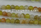 CAG5101 15.5 inches 6mm faceted round line agate beads wholesale