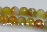 CAG5102 15.5 inches 8mm faceted round line agate beads wholesale