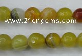 CAG5103 15.5 inches 10mm faceted round line agate beads wholesale