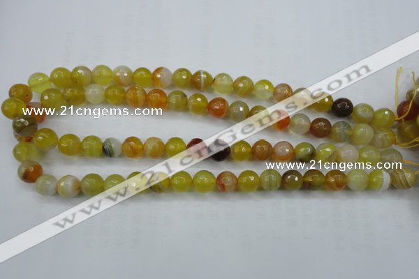 CAG5103 15.5 inches 10mm faceted round line agate beads wholesale