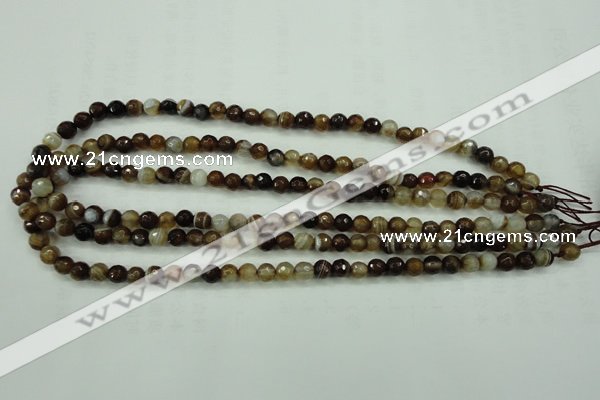 CAG5106 15.5 inches 6mm faceted round line agate beads wholesale