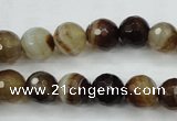 CAG5107 15.5 inches 8mm faceted round line agate beads wholesale