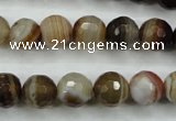 CAG5108 15.5 inches 10mm faceted round line agate beads wholesale