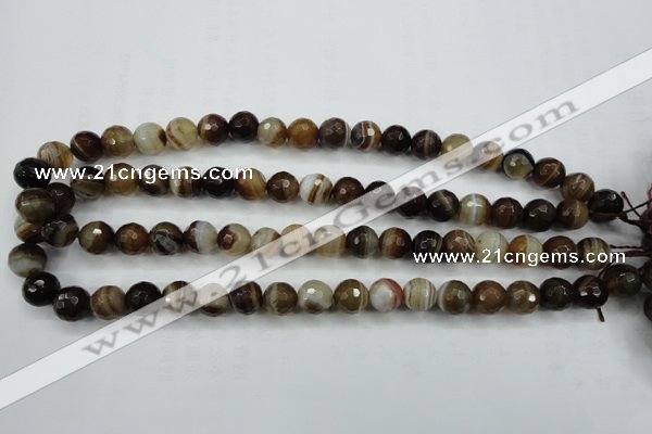 CAG5108 15.5 inches 10mm faceted round line agate beads wholesale