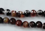 CAG5111 15.5 inches 6mm faceted round line agate beads wholesale