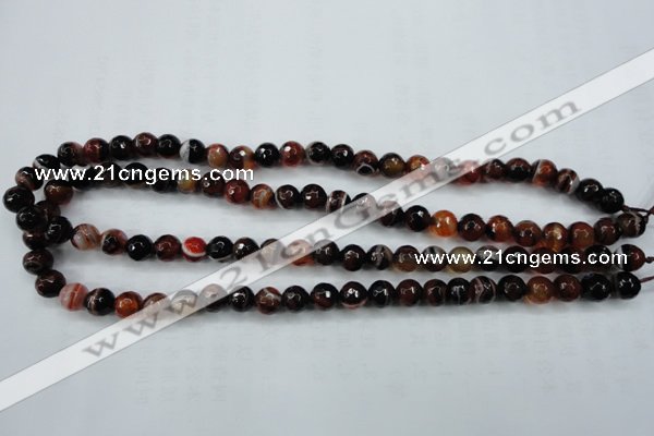 CAG5111 15.5 inches 6mm faceted round line agate beads wholesale