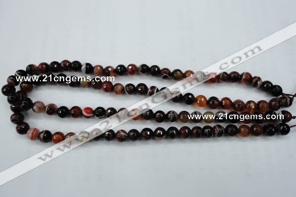 CAG5111 15.5 inches 6mm faceted round line agate beads wholesale