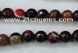 CAG5112 15.5 inches 8mm faceted round line agate beads wholesale