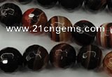 CAG5114 15.5 inches 12mm faceted round line agate beads wholesale