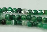 CAG5120 15.5 inches 4mm faceted round line agate beads wholesale