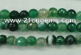 CAG5121 15.5 inches 6mm faceted round line agate beads wholesale