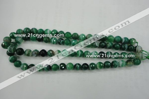 CAG5122 15.5 inches 8mm faceted round line agate beads wholesale