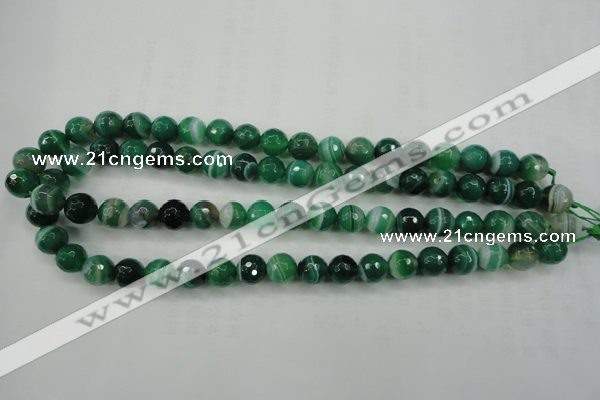 CAG5123 15.5 inches 10mm faceted round line agate beads wholesale