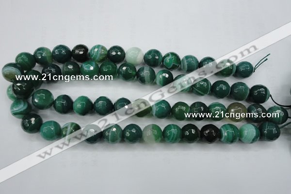 CAG5125 15.5 inches 14mm faceted round line agate beads wholesale