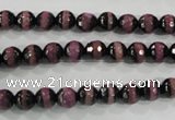 CAG5138 15 inches 6mm faceted round tibetan agate beads wholesale