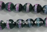 CAG5146 15 inches 10mm faceted round tibetan agate beads wholesale