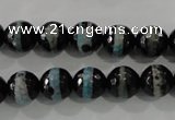 CAG5147 15 inches 10mm faceted round tibetan agate beads wholesale