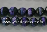 CAG5148 15 inches 10mm faceted round tibetan agate beads wholesale