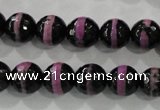 CAG5149 15 inches 10mm faceted round tibetan agate beads wholesale