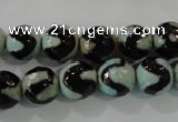 CAG5161 15 inches 10mm faceted round tibetan agate beads wholesale